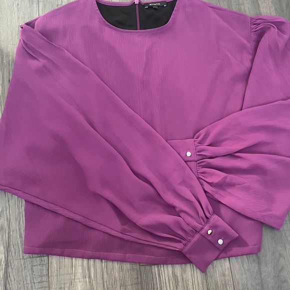 RW&Co puffy sleeve crepe blouse - Picture 1 of 3